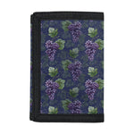 Watercolor Purple Grapes Pattern Print Trifold Wallet