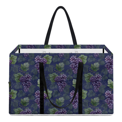 Watercolor Purple Grapes Pattern Print Utility Tote Bag
