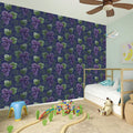Watercolor Purple Grapes Pattern Print Wall Sticker