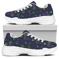 Watercolor Purple Grapes Pattern Print White Chunky Shoes