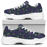 Watercolor Purple Grapes Pattern Print White Chunky Shoes