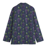 Watercolor Purple Grapes Pattern Print Women's Cotton Blazer