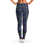 Watercolor Purple Grapes Pattern Print Women's Leggings