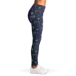 Watercolor Purple Grapes Pattern Print Women's Leggings