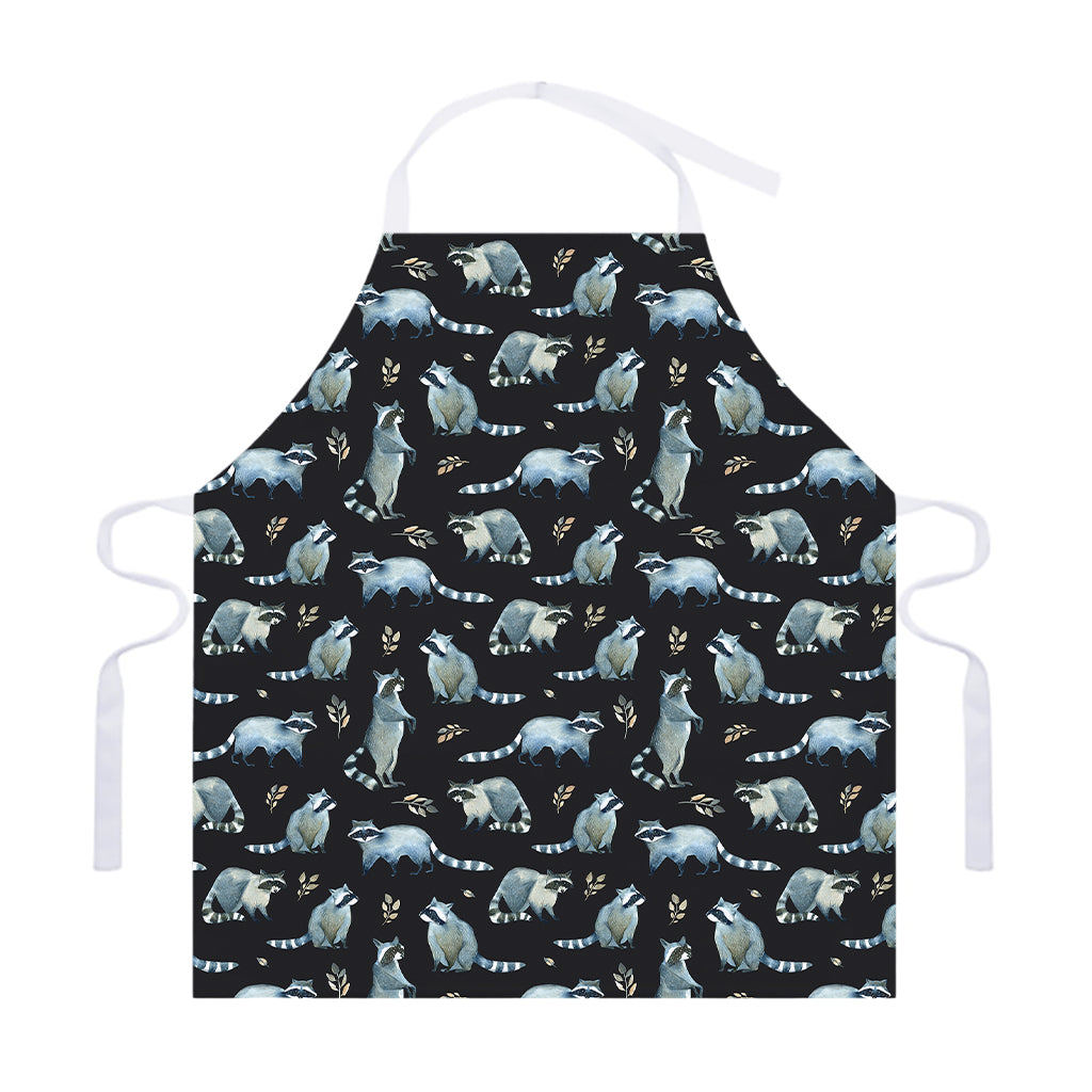 Watercolor Raccoon Pattern Print Adjustable Apron