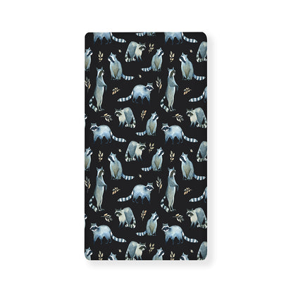 Watercolor Raccoon Pattern Print Baby Crib Sheet