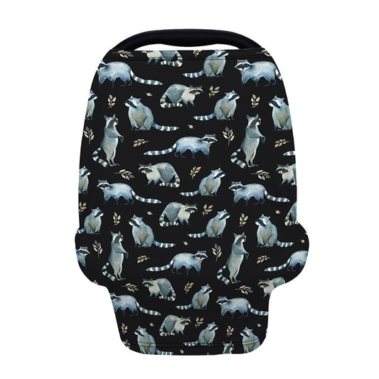 Watercolor Raccoon Pattern Print Baby Seat Cover