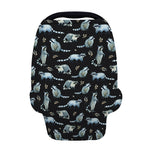 Watercolor Raccoon Pattern Print Baby Seat Cover