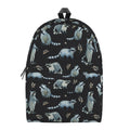 Watercolor Raccoon Pattern Print School Backpack