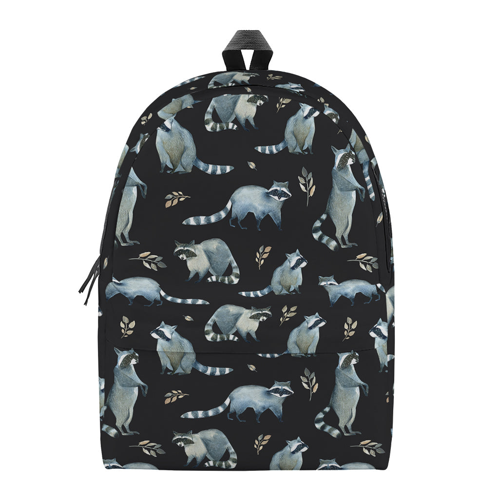 Watercolor Raccoon Pattern Print Backpack