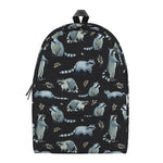 Watercolor Raccoon Pattern Print Backpack