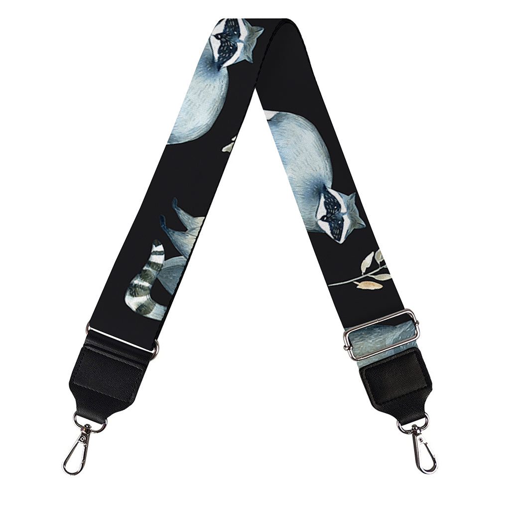 Watercolor Raccoon Pattern Print Bag Strap
