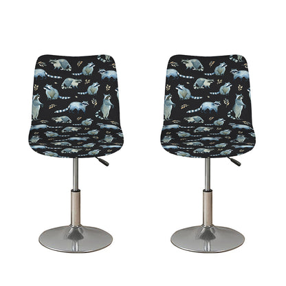 Watercolor Raccoon Pattern Print Bar Stool Covers