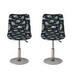Watercolor Raccoon Pattern Print Bar Stool Covers
