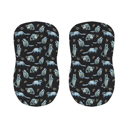 Watercolor Raccoon Pattern Print Bar Stool Covers