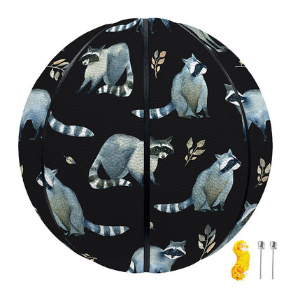 Watercolor Raccoon Pattern Print Basketball