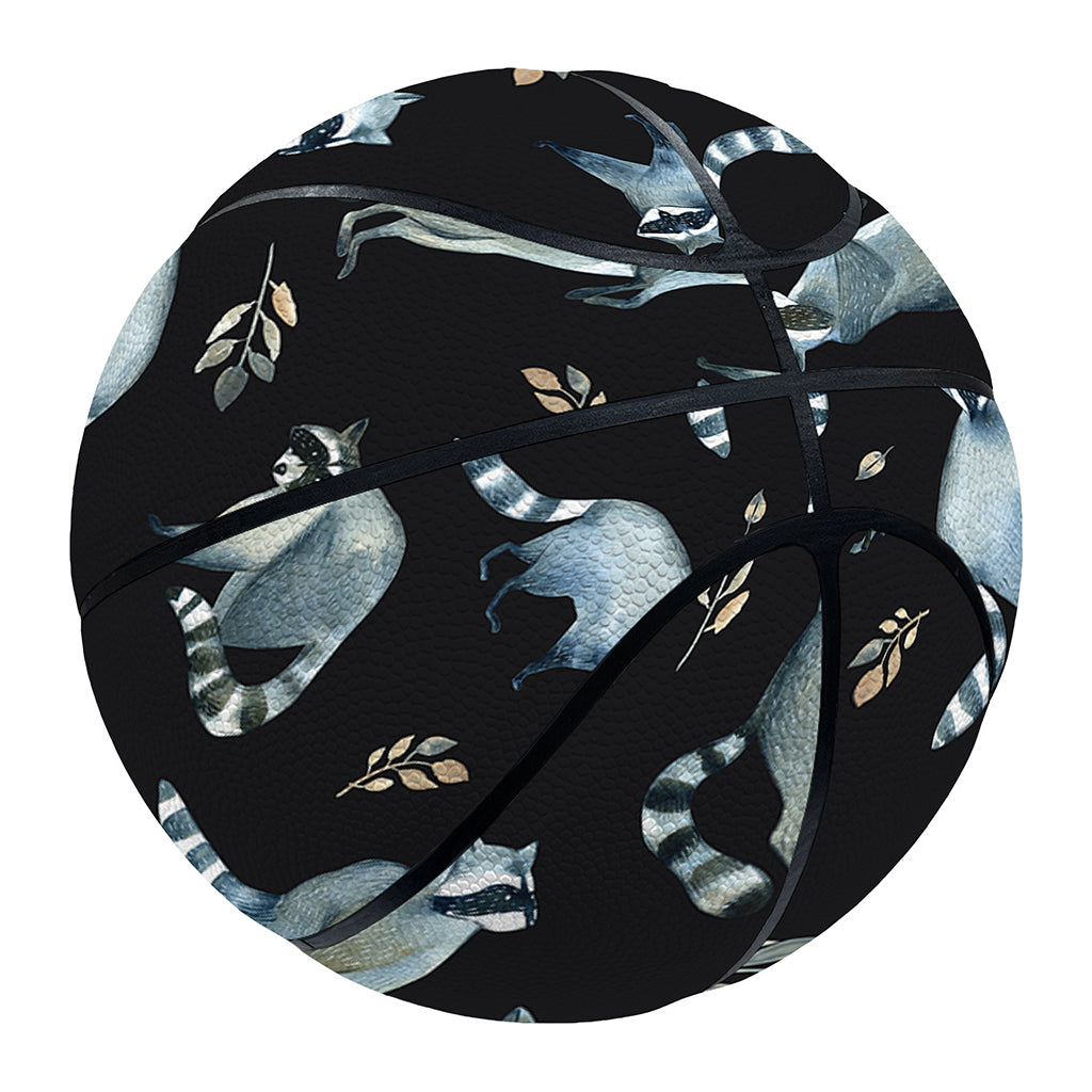 Watercolor Raccoon Pattern Print Basketball