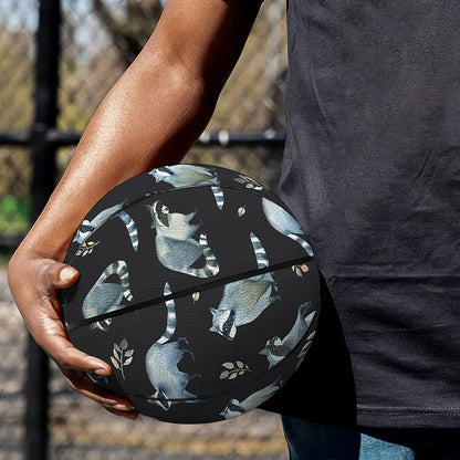 Watercolor Raccoon Pattern Print Basketball