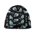 Watercolor Raccoon Pattern Print Beanie