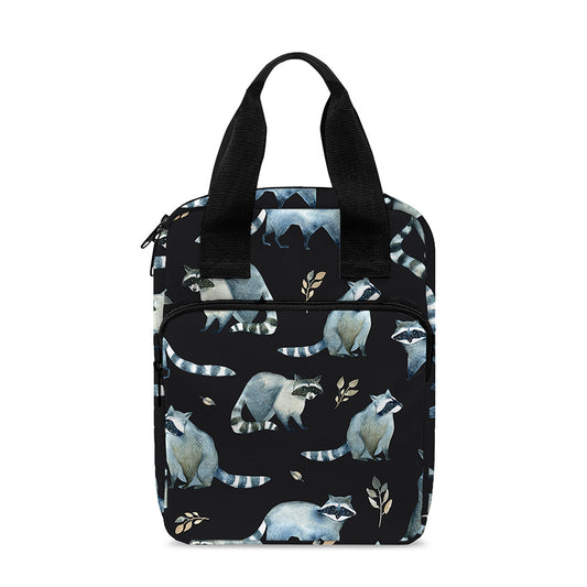Watercolor Raccoon Pattern Print Bible Tote Bag
