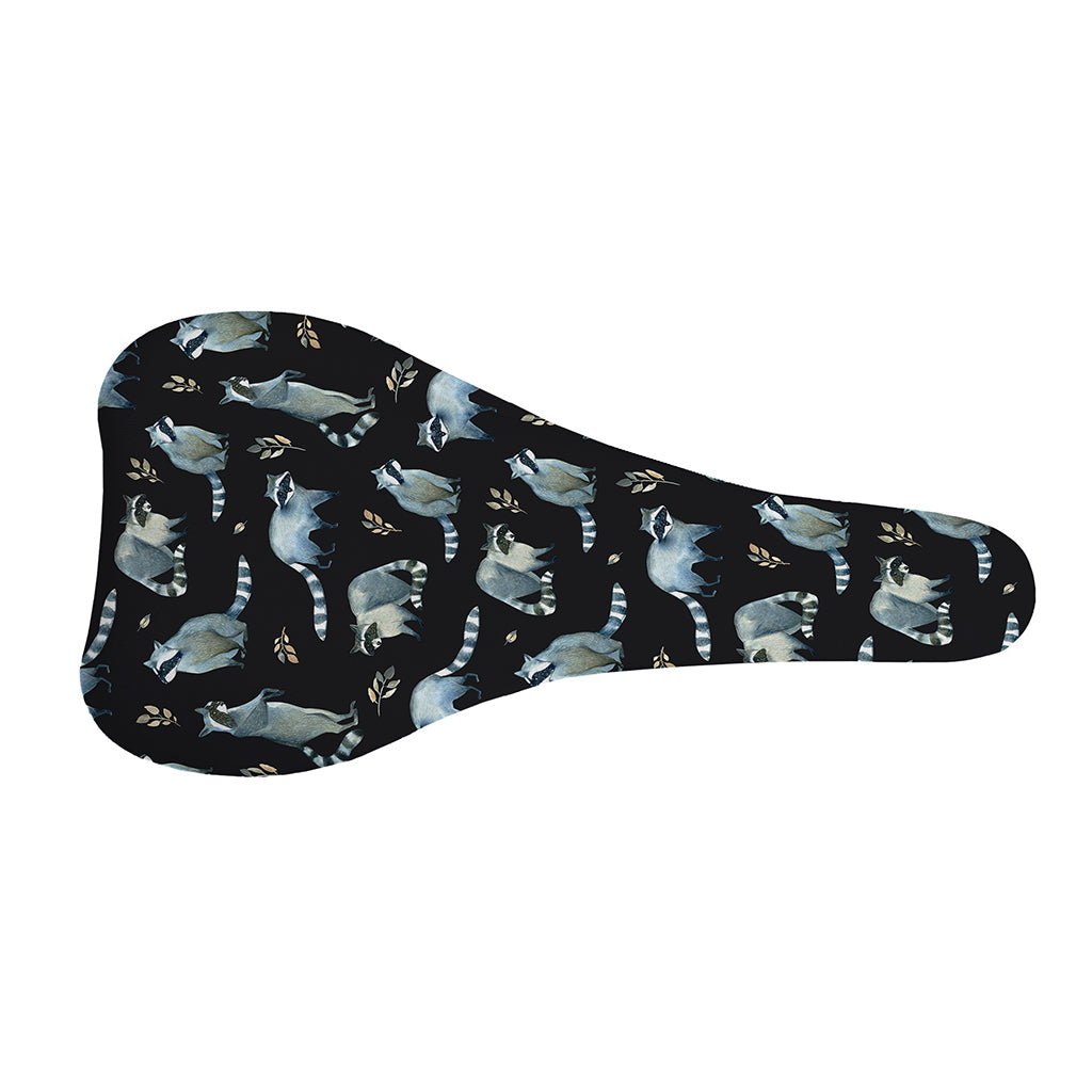 Watercolor Raccoon Pattern Print Bicycle Seat Cover