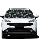 Watercolor Raccoon Pattern Print Car Windshield Snow Cover