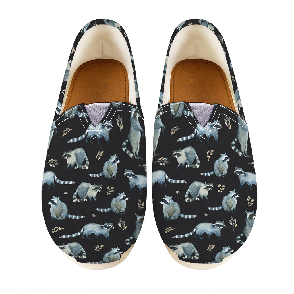 Watercolor Raccoon Pattern Print Casual Shoes