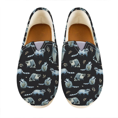 Watercolor Raccoon Pattern Print Casual Shoes