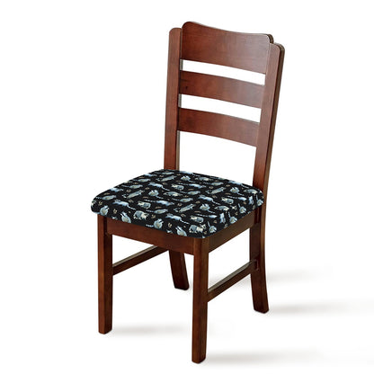 Watercolor Raccoon Pattern Print Chair Cushion Cover