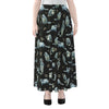 Watercolor Raccoon Pattern Print Chiffon Maxi Skirt