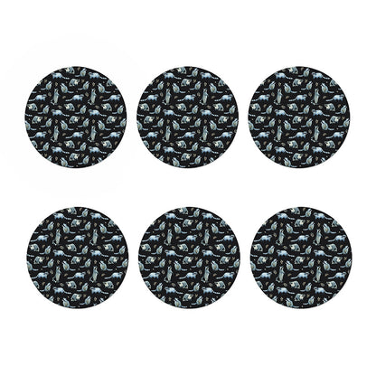 Watercolor Raccoon Pattern Print Coaster Set