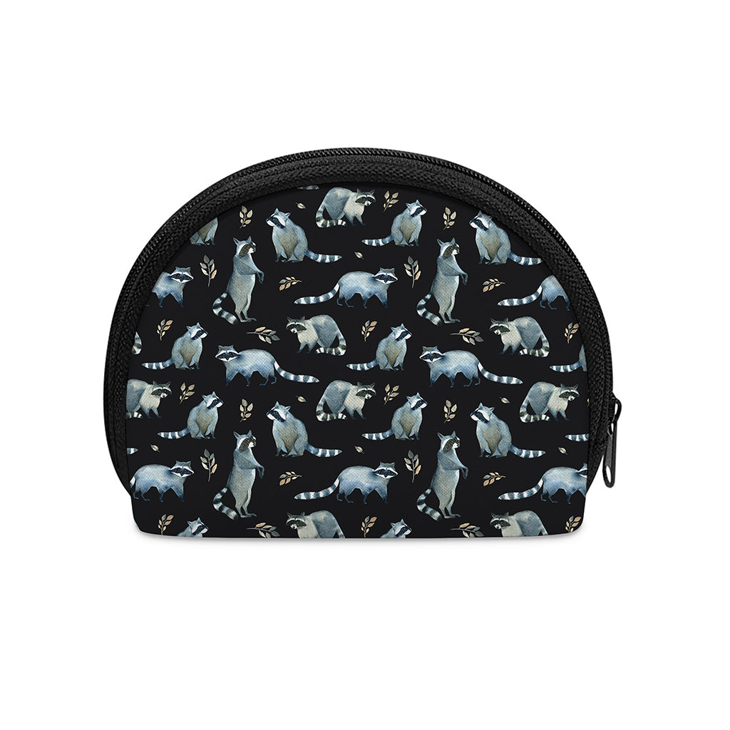 Watercolor Raccoon Pattern Print Coin Purse