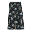 Watercolor Raccoon Pattern Print Cotton Front Slit Maxi Skirt