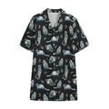 Watercolor Raccoon Pattern Print Cotton Hawaiian Shirt