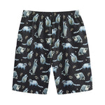 Watercolor Raccoon Pattern Print Cotton Shorts