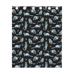 Watercolor Raccoon Pattern Print Curtain