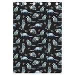 Watercolor Raccoon Pattern Print Curtain