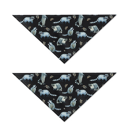 Watercolor Raccoon Pattern Print Dog Bandana