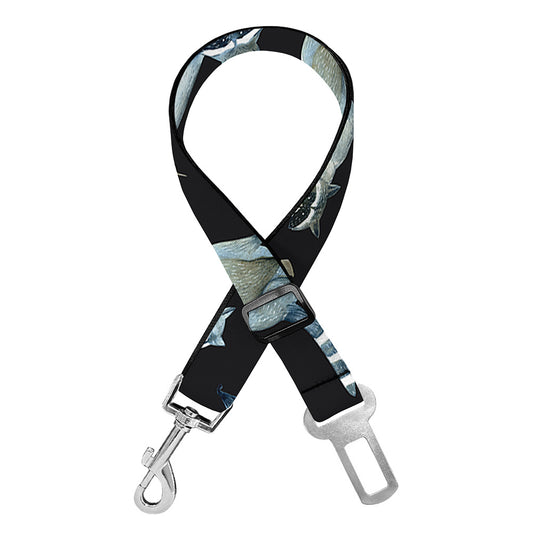 Watercolor Raccoon Pattern Print Dog Seat Belt