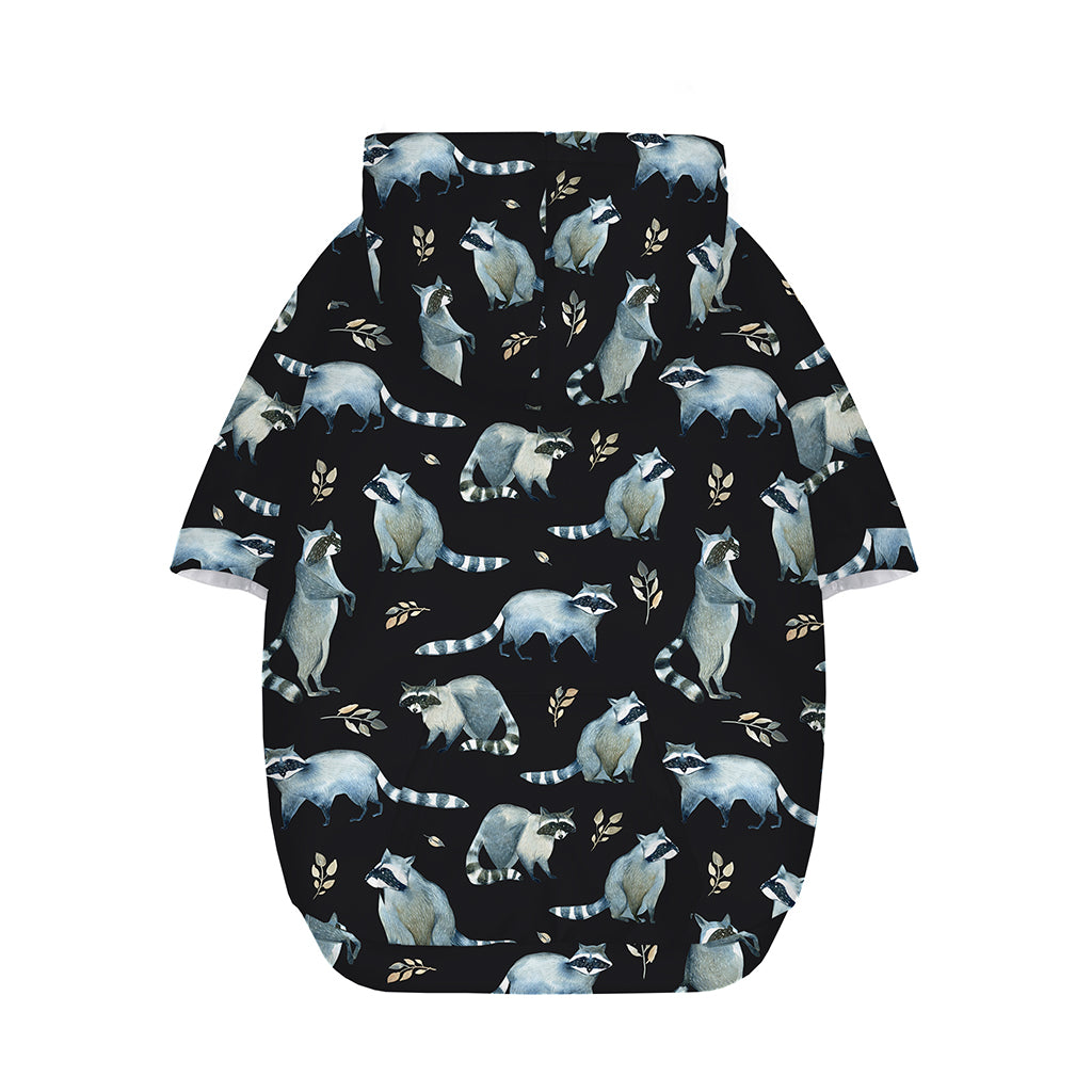 Watercolor Raccoon Pattern Print Dog Zip Up Hoodie