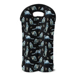 Watercolor Raccoon Pattern Print Double Neoprene Wine Tote