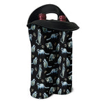 Watercolor Raccoon Pattern Print Double Neoprene Wine Tote