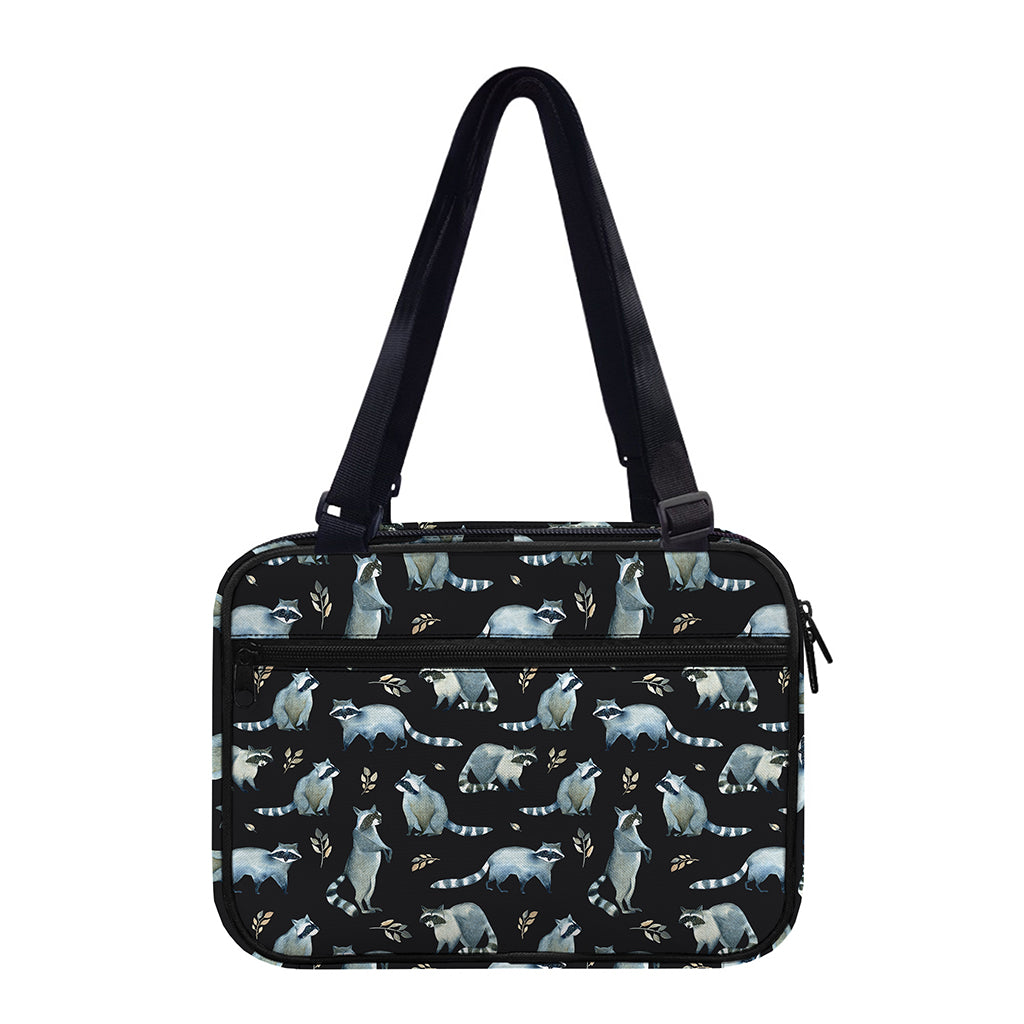 Watercolor Raccoon Pattern Print Double Strap Bible Bag