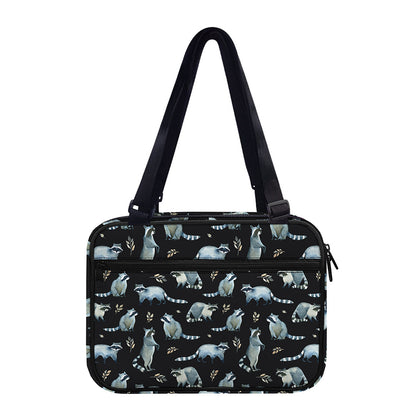 Watercolor Raccoon Pattern Print Double Strap Bible Bag