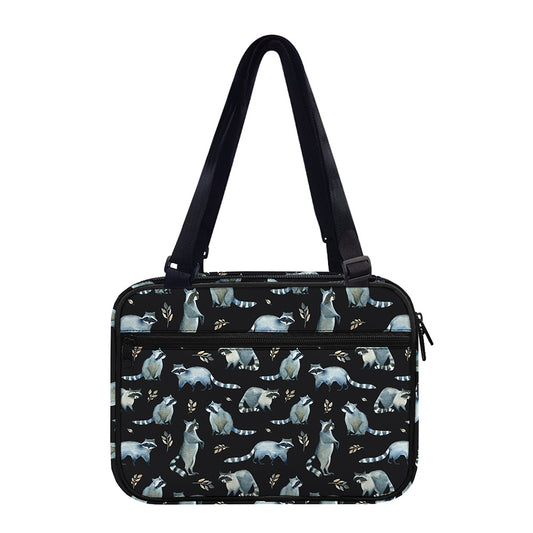 Watercolor Raccoon Pattern Print Double Strap Bible Bag
