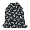 Watercolor Raccoon Pattern Print Drawstring Bag