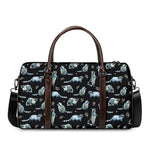 Watercolor Raccoon Pattern Print Duffle Bag