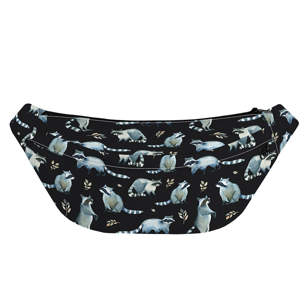 Watercolor Raccoon Pattern Print Fanny Pack