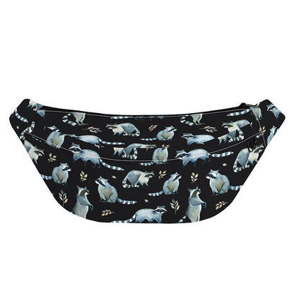 Watercolor Raccoon Pattern Print Fanny Pack