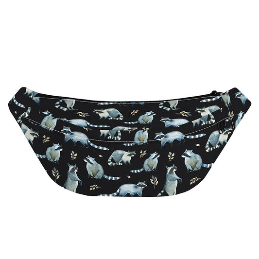 Watercolor Raccoon Pattern Print Fanny Pack